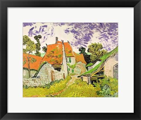 Framed Street in Auvers-sur-Oise, 1890 Print