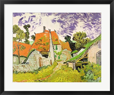 Framed Street in Auvers-sur-Oise, 1890 Print