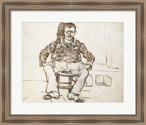 Framed Zouave, seated, 1888 Print