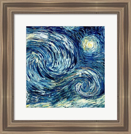 Framed Starry Night, June 1889 Detail B Print