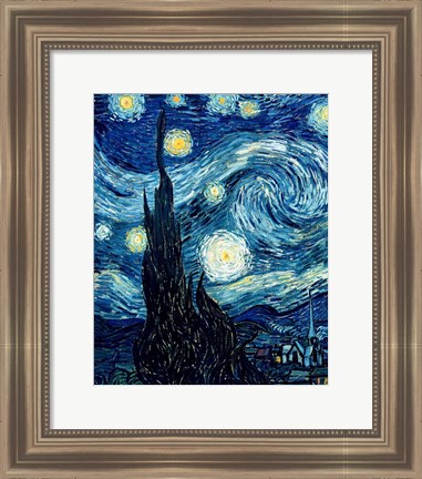 Framed Starry Night, June 1889 Detail A Print