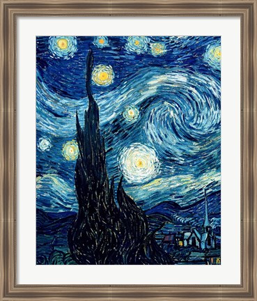 Framed Starry Night, June 1889 Detail A Print