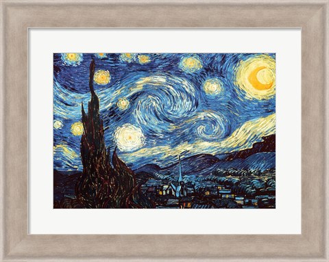 Framed Starry Night, June 1889 Print