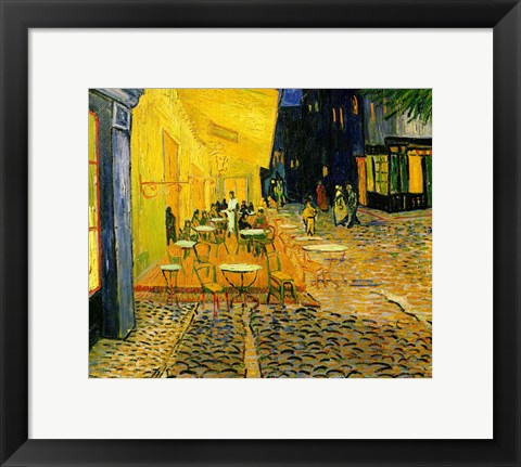 Framed Cafe Terrace, Place du Forum, Arles, 1888 (detail 2) Print