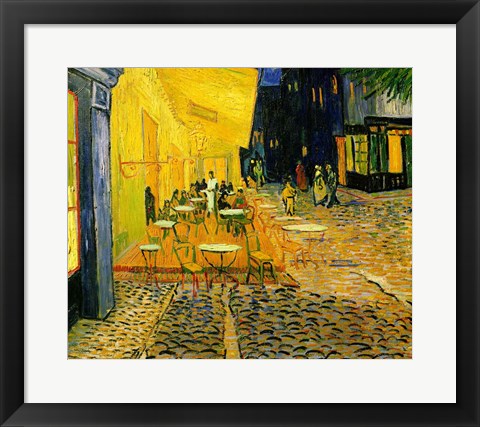 Framed Cafe Terrace, Place du Forum, Arles, 1888 (detail 2) Print