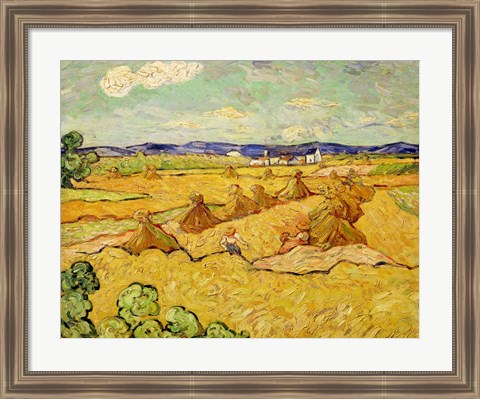 Framed Haystacks Print