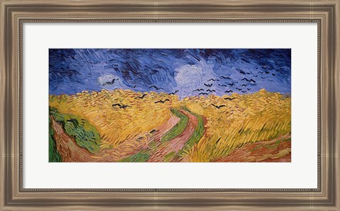 Framed Wheatfield with Crows, 1890 Print
