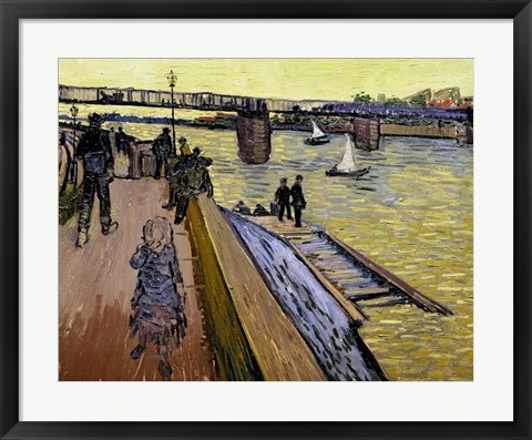 Framed Le Pont de Trinquetaille in Arles, 1888 Print