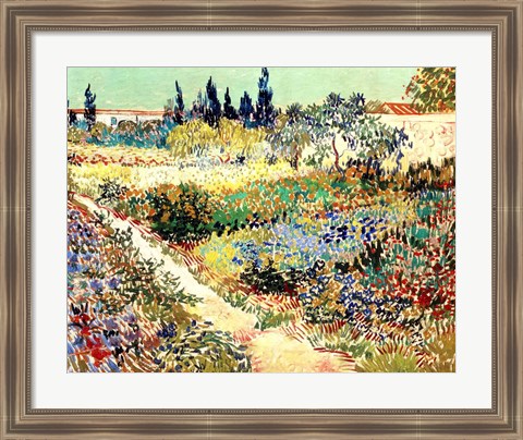 Framed Garden at Arles, 1888 Print