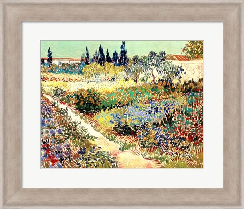 Framed Garden at Arles, 1888 Print