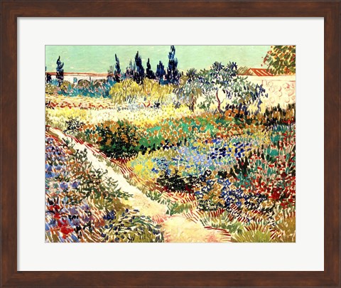 Framed Garden at Arles, 1888 Print