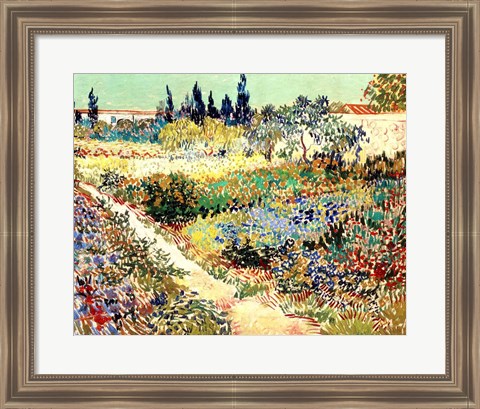 Framed Garden at Arles, 1888 Print