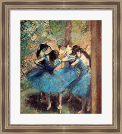 Framed Dancers in Blue, 1890 Print