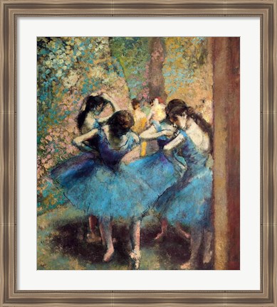 Framed Dancers in Blue, 1890 Print