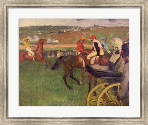 Framed Race Course - Amateur Jockeys near a Carriage Print