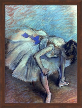 Framed Seated Dancer - bent over Print