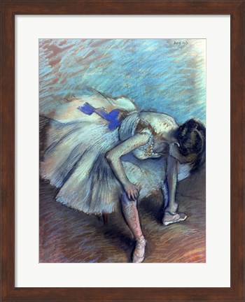 Framed Seated Dancer - bent over Print