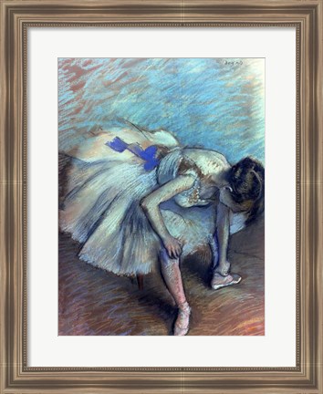 Framed Seated Dancer - bent over Print