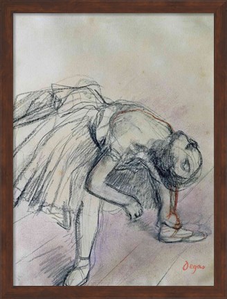 Framed Dancer Fixing her Slipper, c.1865 Print