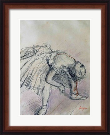 Framed Dancer Fixing her Slipper, c.1865 Print