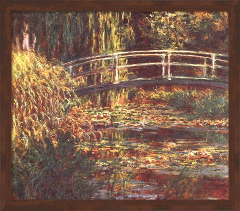 Framed Le Bassin aux Nympheas: Harmonie Rose Print