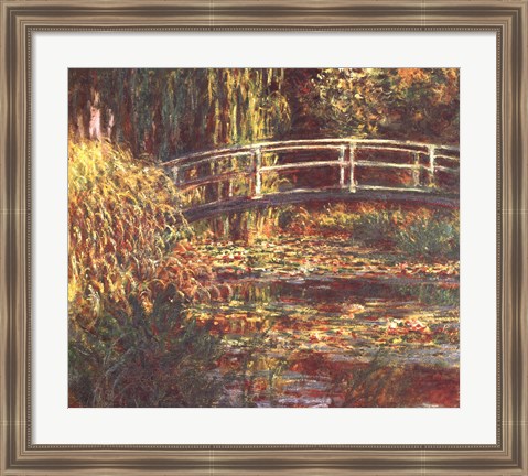 Framed Le Bassin aux Nympheas: Harmonie Rose Print