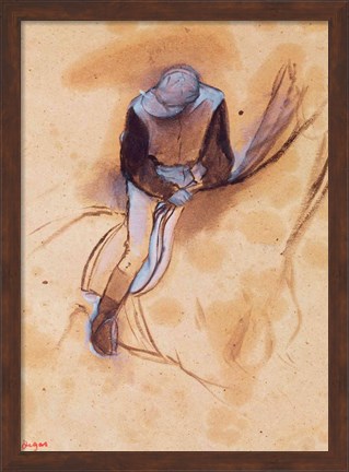 Framed Jockey flexed forward standing in the saddle Print