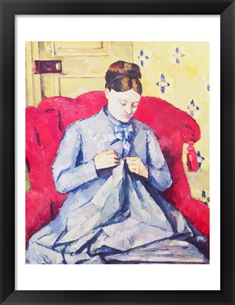 Framed Madame Cezanne sewing Print