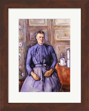 Framed Woman with a Coffee Pot Print