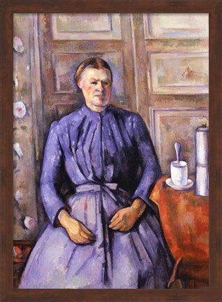 Framed Woman with a Coffee Pot Print