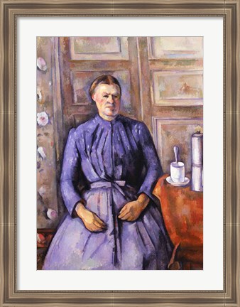 Framed Woman with a Coffee Pot Print