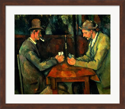 Framed Card Players 1890-95 Print