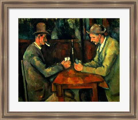 Framed Card Players 1890-95 Print