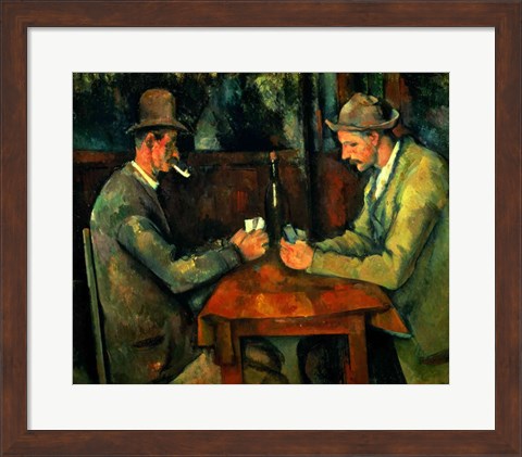 Framed Card Players 1890-95 Print