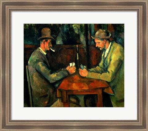 Framed Card Players 1890-95 Print