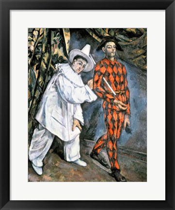 Framed Pierrot and Harlequin Print