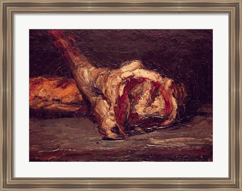 Framed Still Life of a Leg of Mutton and Bread, 1865 Print