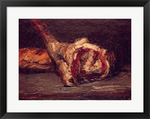 Framed Still Life of a Leg of Mutton and Bread, 1865 Print