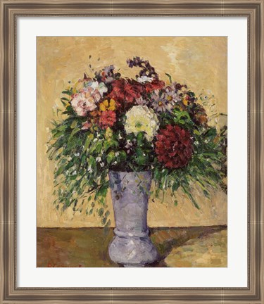 Framed Bouquet of Flowers in a Vase, c.1877 Print