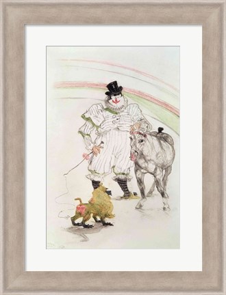 Framed At the Circus: performing horse and monkey, 1899 Print