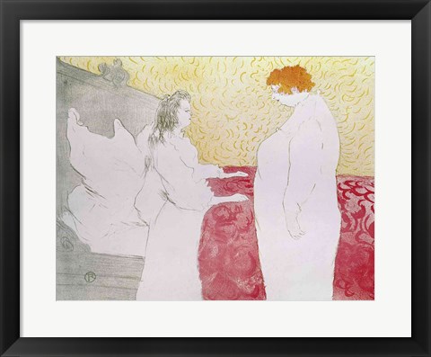 Framed Woman in Bed, Profile - Waking Up, 1896 Print