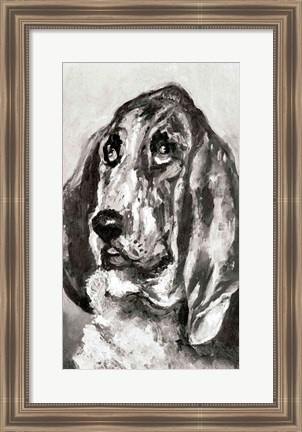 Framed Head of a Dog Running, 1880 Print