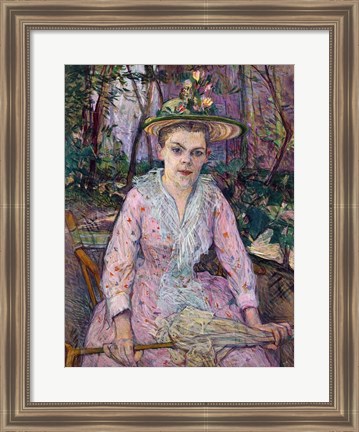 Framed Woman with an Umbrella, 1889 Print