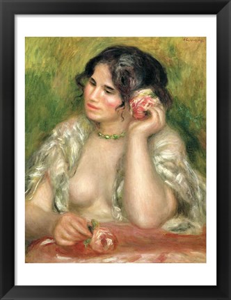 Framed Gabrielle with a Rose, 1911 Print