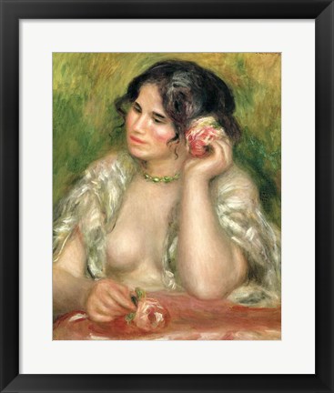 Framed Gabrielle with a Rose, 1911 Print