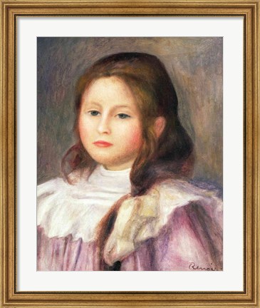 Framed Portrait of a Child - pink dress Print