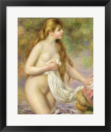 Framed Bather with long hair, c.1895 Print