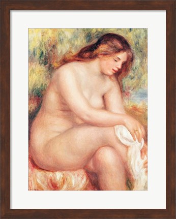 Framed Bather Drying Herself Print