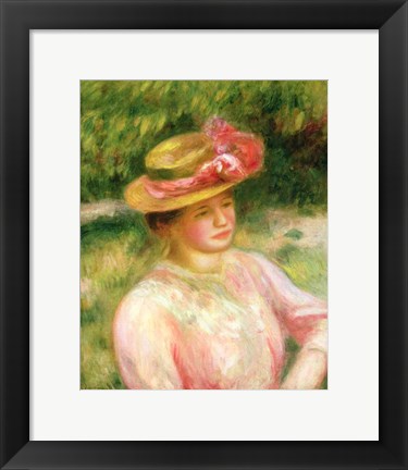 Framed Straw Hat, 1895 Print