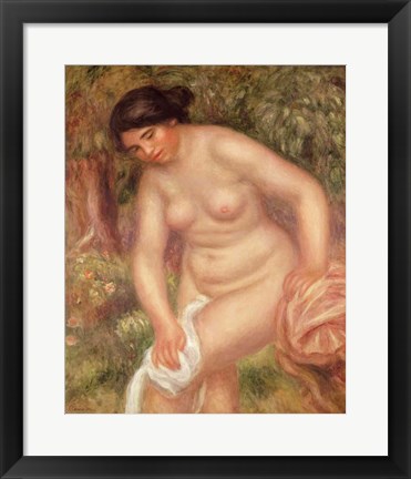 Framed Bather drying herself, 1895 Print